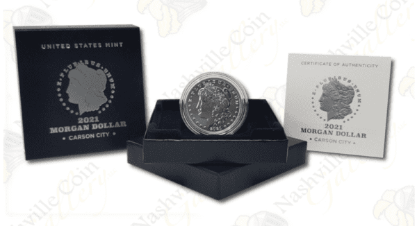 2021-CC Morgan Silver Dollar with box and COA -- .858 oz pure silver.