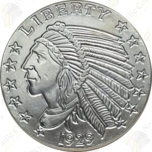 Golden State Mint 1 oz .999 fine silver Incuse Indian round