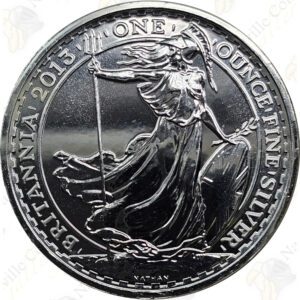 2013 Great Britain 1 oz .999 fine silver Britannia with Snake Privy