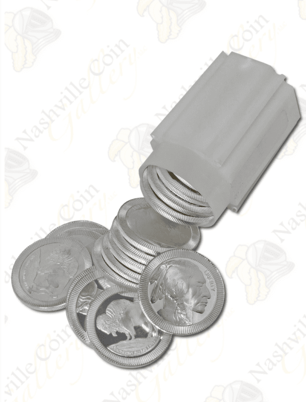 20-coin tube of Buffalo / Indian 1 oz .999 fine silver rounds (designs may vary)