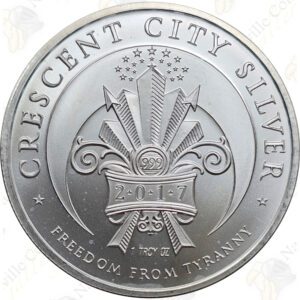 2017 Crescent City Silver (Golden State Mint) 1 oz "Bankster Justice" silver round