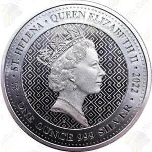 2022 St. Helena 1 oz ,999 fine silver Queen's Virtues: Truth