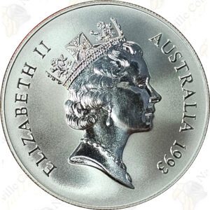 1993 Australia 1 oz .999 fine silver Kangaroo
