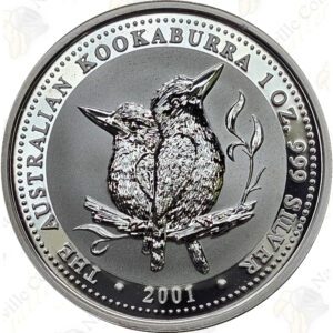 2001 Australia 1 oz .999 fine silver Kookaburra