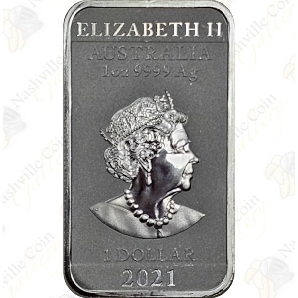 2021 Australia 1 oz .9999 fine silver Dragon bar