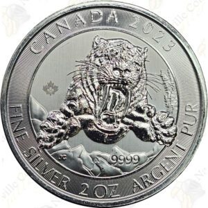 2023 Canada 2 oz .9999 fine silver Sabre-Tooth Tiger