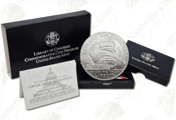 2000 Library of Congress Uncirculated Commemorative Silver Dollar