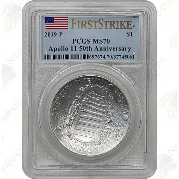 2019 Apollo 11 Uncirculated Silver Dollar -- PCGS MS70 First Strike