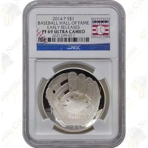 2014 Baseball HOF Commemorative Proof Silver Dollar - NGC PR69 Ultra Cameo Early Releases