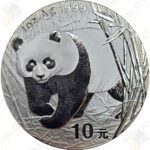 2002 1 OZ CHINESE SILVER PANDA - 10 YUAN - UNCIRCULATED