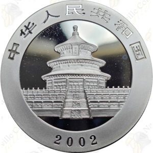2002 1 OZ CHINESE SILVER PANDA - 10 YUAN - UNCIRCULATED