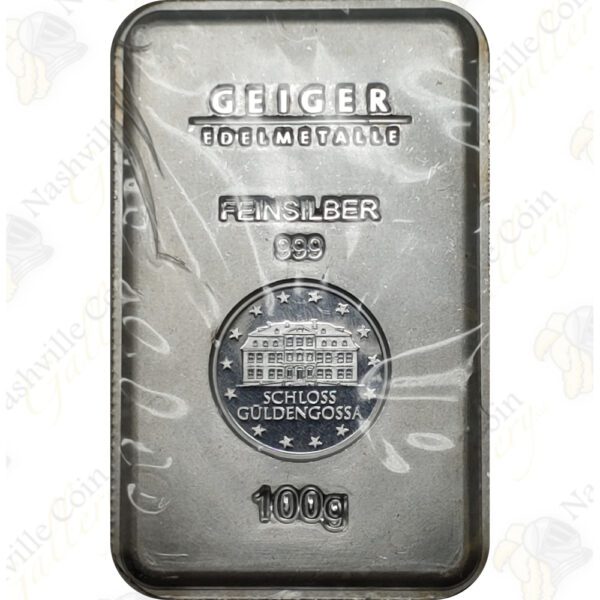 Geiger Edelmetalle 100 gram .999 fine silver bar