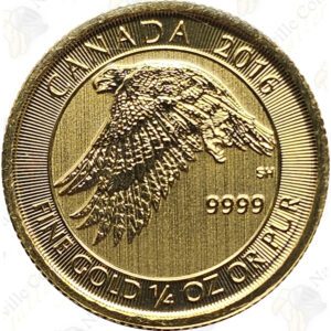 2016 Canada $10 1/4 oz .9999 fine gold Snow Falcon