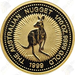 Australia 1/10 oz .9999 fine gold Nugget (Random Date)