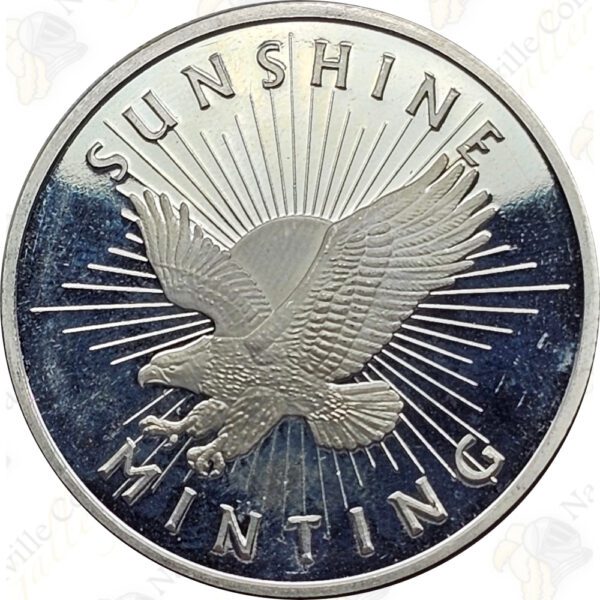 Sunshine Minting Sun/Eagle 1 oz .999 fine silver round