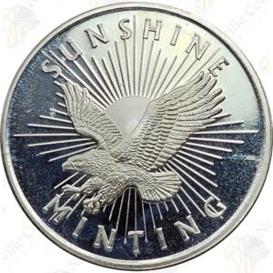 Sunshine Minting Sun/Eagle 1/2 oz .999 fine silver round