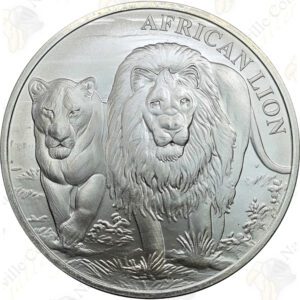 2016 Congo 1 oz .999 fine silver African Lion