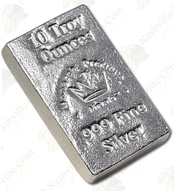 Monarch Precious Metals 10 oz .999 fine silver bar