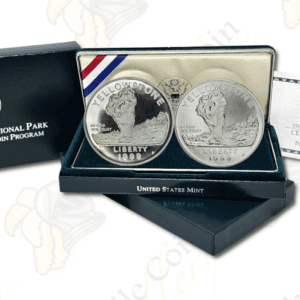 1999 Yellowstone National Park 2-pc Uncirculated and Proof Commemorative Coin Set