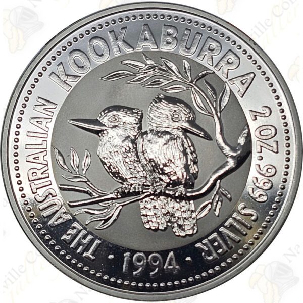 1994 Australia 2 oz .999 fine silver Kookaburra