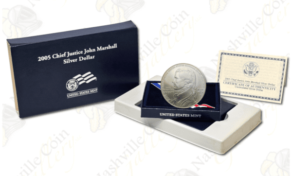 2005 Chief Justice John Marshall Uncirculated Commemorative Silver Dollar