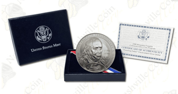 2006 Benjamin Franklin -- Founding Father Uncirculated Commemorative Silver Dollar