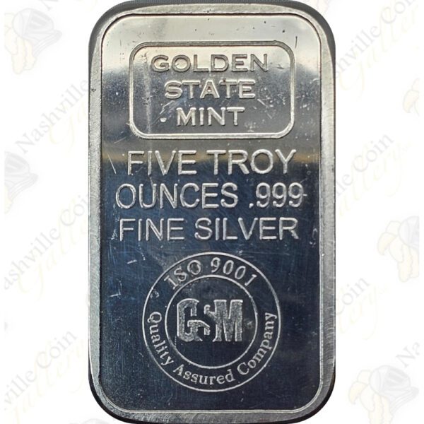 Golden State Mint 5 oz .999 fine silver bar