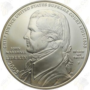 2005 Chief Justice John Marshall Uncirculated Commemorative Silver Dollar