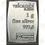 Valcambi 1 gram .999 fine silver bar