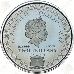 2022 Tokelau (Scottsdale Mint) 1 oz .999 finen silver Komodo Dragon - A.I. Apocolypse