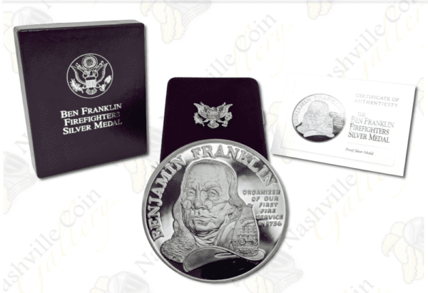 Ben Franklin Firefighters Silver Medal (Proof)