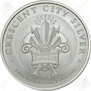 2017 Crescent City Silver (Golden State Mint) 5 oz .999 silver Freedom From Tyranny