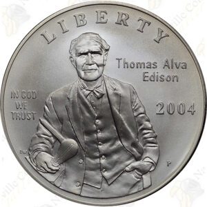 2004 Thomas Edison Uncirculated Commemorative Silver Dollar