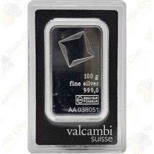 Valcambi 100 gram .999 fine silver bar