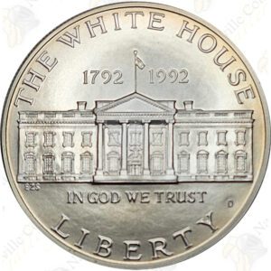 1992 White House Commemorative Uncirculated Silver Dollar