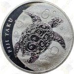 2012 Fiji 1 oz .999 fine silver Hawksbill Turtle (Taku)