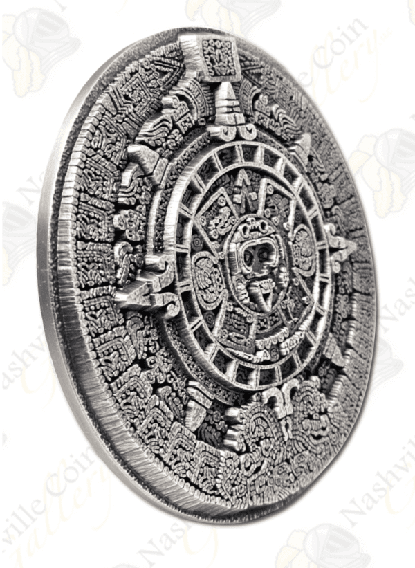 South Korea 1 Kilo .999 fine silver Aztec Sun Stone