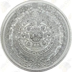 Golden State Mint Cuauhtemoc / Aztec Calendar 1/2 oz .999 fine silver round