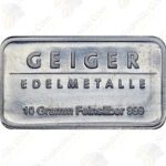 Geiger Edelmetalle 10 gram .999 fine silver bar (Rectangle)