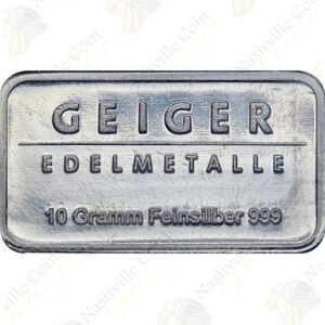 Geiger Edelmetalle 10 gram .999 fine silver bar (Rectangle)