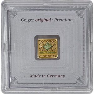 Geiger Edelmetalle 1 gram .9999 fine gold bar in assay card