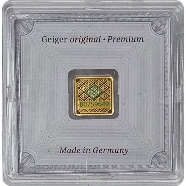 Geiger Edelmetalle 1 gram .9999 fine gold bar in assay card