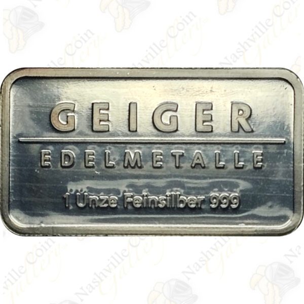 Geiger Edelmetalle 1 oz .999 fine silver bar (Rectangle)