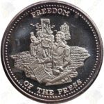 Johnson Matthey 1 oz .999 fine silver "Freedom Of The Press"