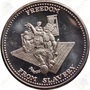 Johnson Matthey 1 oz .999 fine silver "Freedom From Slavery"