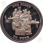 Johnson Matthey 1 oz .999 fine silver "The Right To Vote"