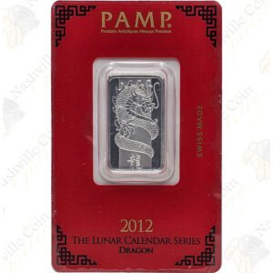 2012 PAMP Suisse 10 gram .999 fine silver Year of the Dragon