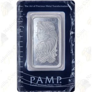 PAMP Fortuna 50 gram .999 fine silver bar in assay card