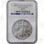 2008-W Burnished Uncirculated American Silver Eagle (Reverse of 2007) - NGC MS69 Early Releases