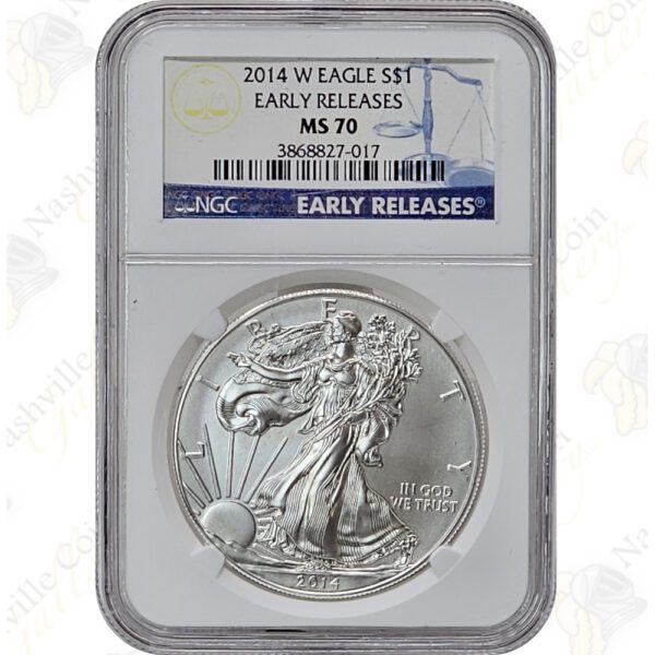 2014-W Burnished American Silver Eagle -- NGC MS70 Early Releases